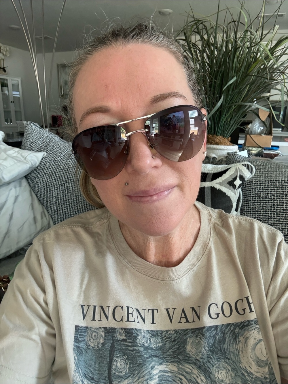 Michael Kors Aviator Sunglasses with Brown Gradient Lenses